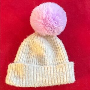 Anthropologie knit hat with pom-pom